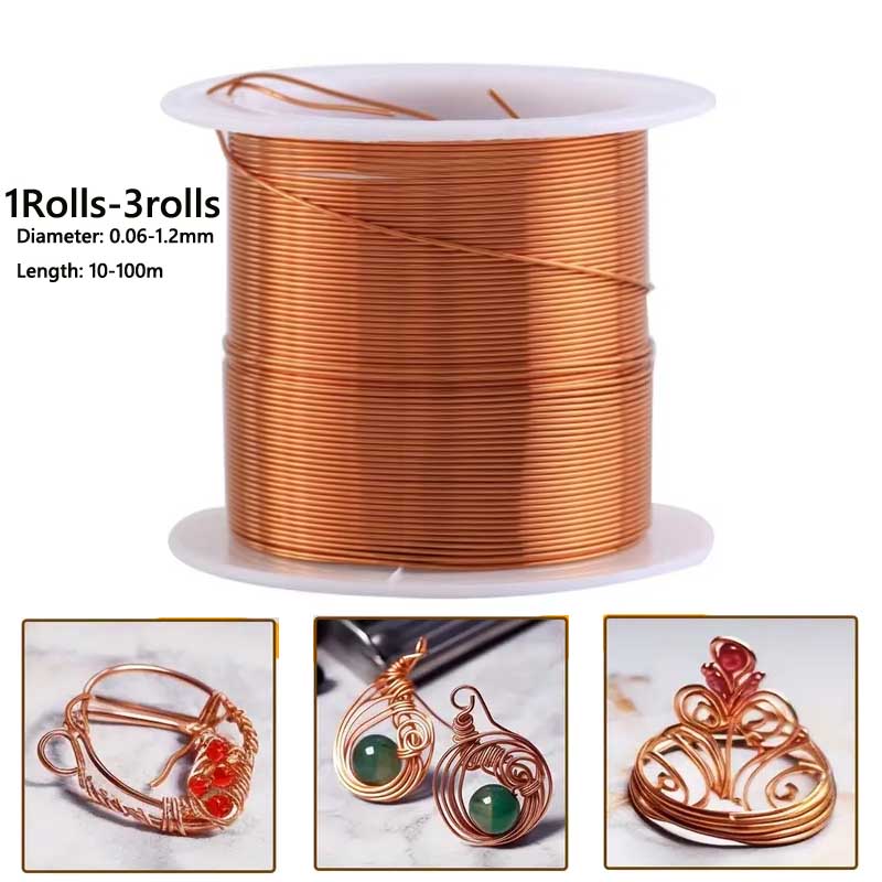 Jewelry Making Thread - 1-3 ロール軟銅線電気培養園芸 0.06-1.2 ミリメートルジュエリーメイキングビーズ手作りジュエリーメイキング DIY アートワーク