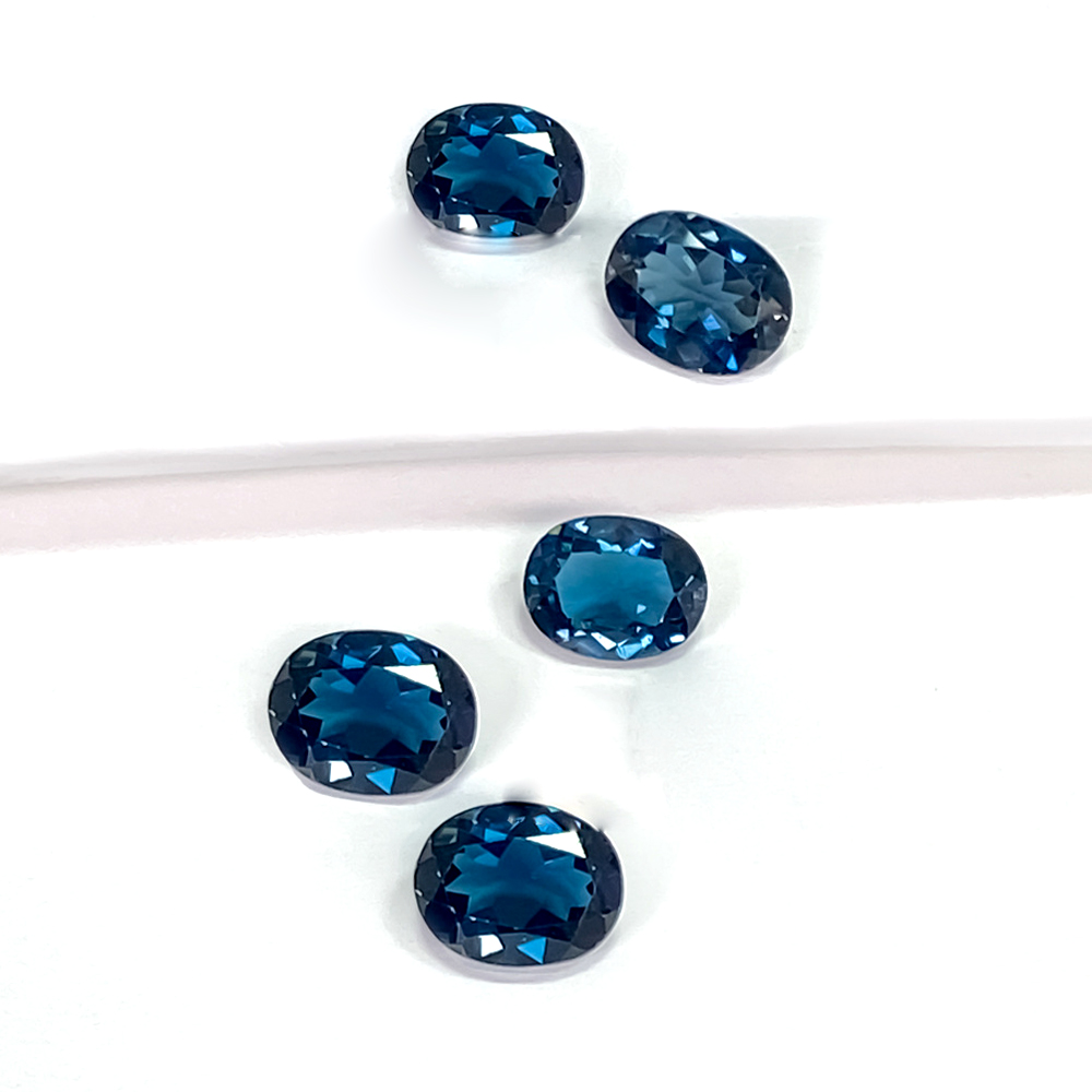 Jewelry Making London - 20個 10個 ロンドンブルートパーズ オーバル 6x8-7x10mm ファセットカット