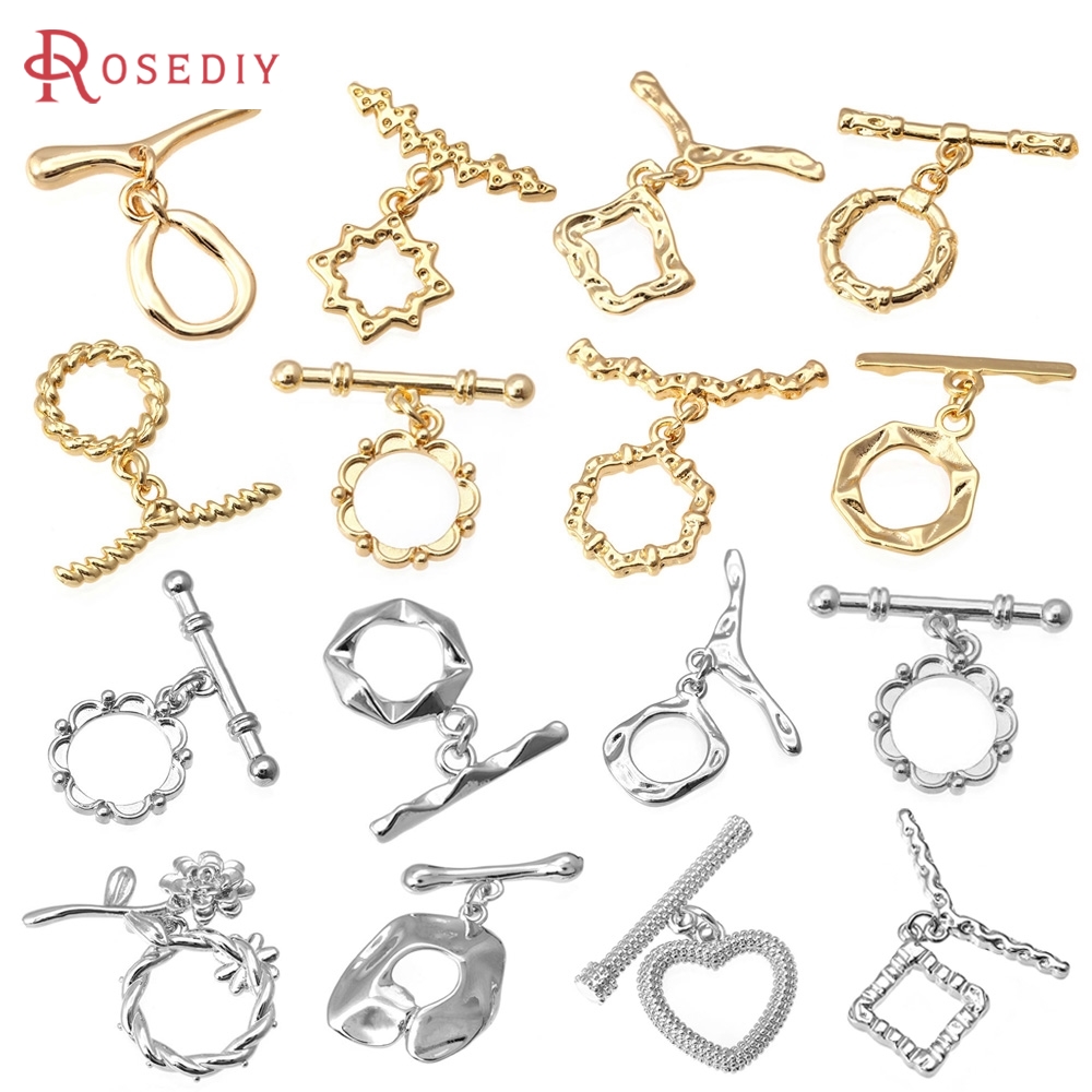 Jewelry Making Kits - 6セット 18Kゴールドカラー 真鍮製 丸型O型トグルクラスプ ブレスレット用コネクタークラスプ 高品質DIYジュエリーアクセサリー製作材料