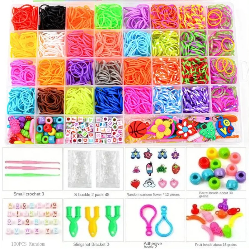 Jewelry Making Online - 4300個以上+32色の鮮やかなカラーゴムバンド詰め合わせ - ユニークなブレスレット、バングル、クラフトを作るためのビーズキット