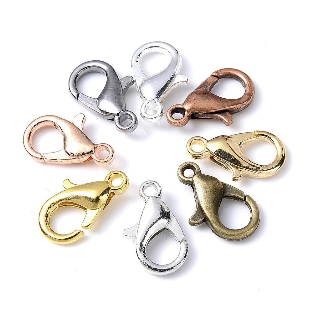 Jewelry Making Class - 100個入り 9mm 12mm 14mm 亜鉛合金ロブスタークラスプ 多サイズ