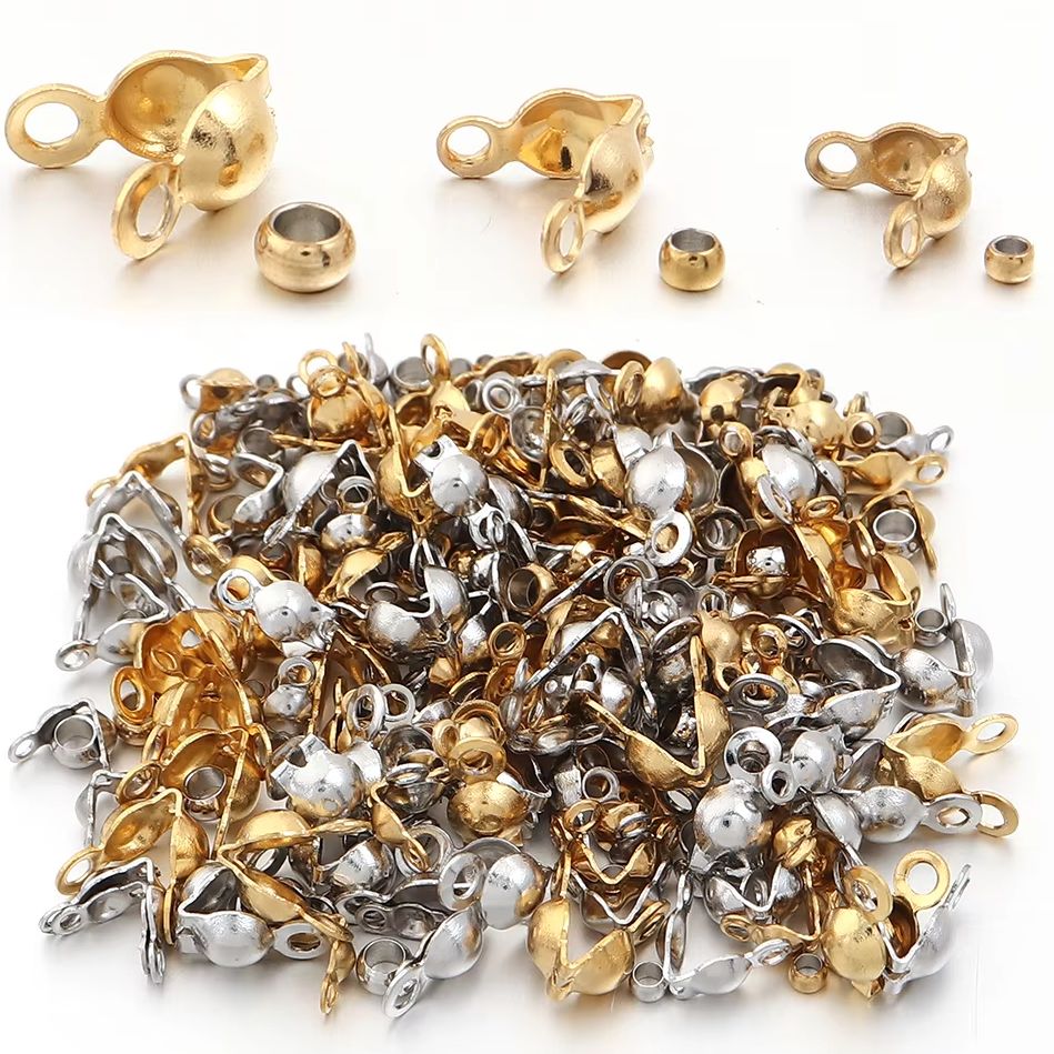 Jewelry Making Kits - 40～200個入り ステンレス製 コネクター クラスプ クリンプエンド ビーズ