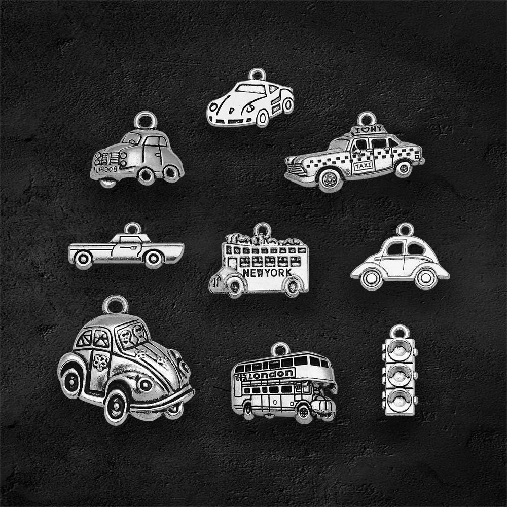 銀メッキの車のきらびやかなチャーム,新しいyorkチャーム, - Jewelry Making London のレビューと価格