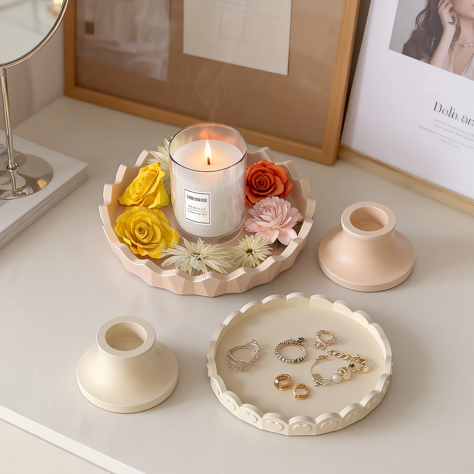 2個入りシリコントレイ型セット、石膏やコンクリート工芸品用の - Jewelry Making Online のレビューと価格