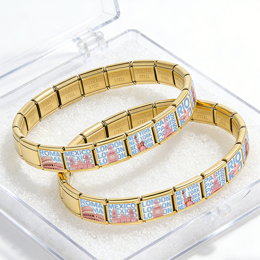 新しいデザインの城、建物、教会、イタリアのリンク、9mmステ - Jewelry Making Newcastle のレビューと価格