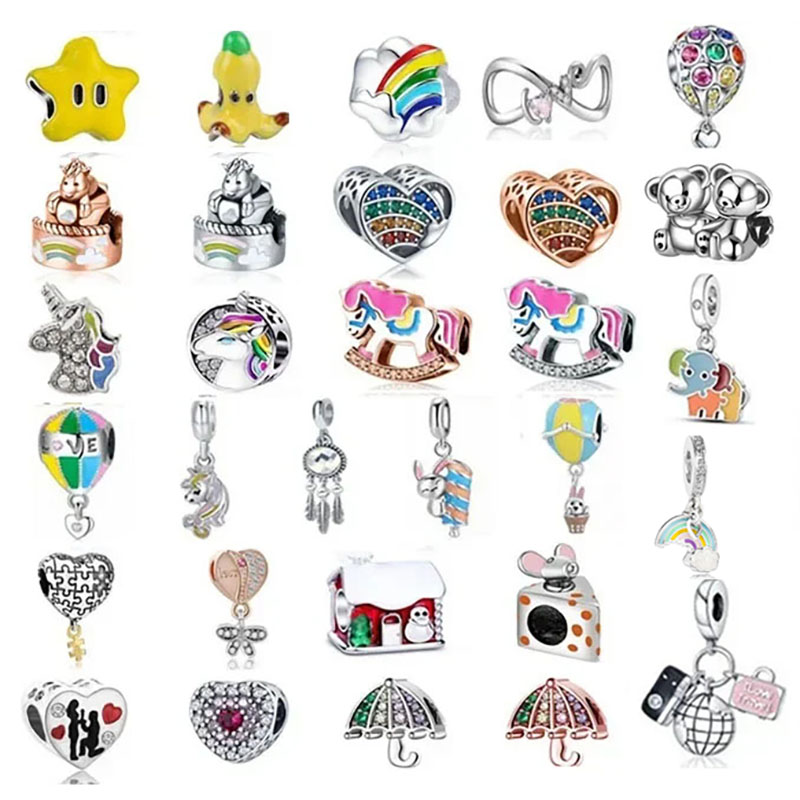 女性のためのチャームブレスレット,ユニコーンの城,虹,象,蜂 - Jewelry Making Newcastle のレビューと価格