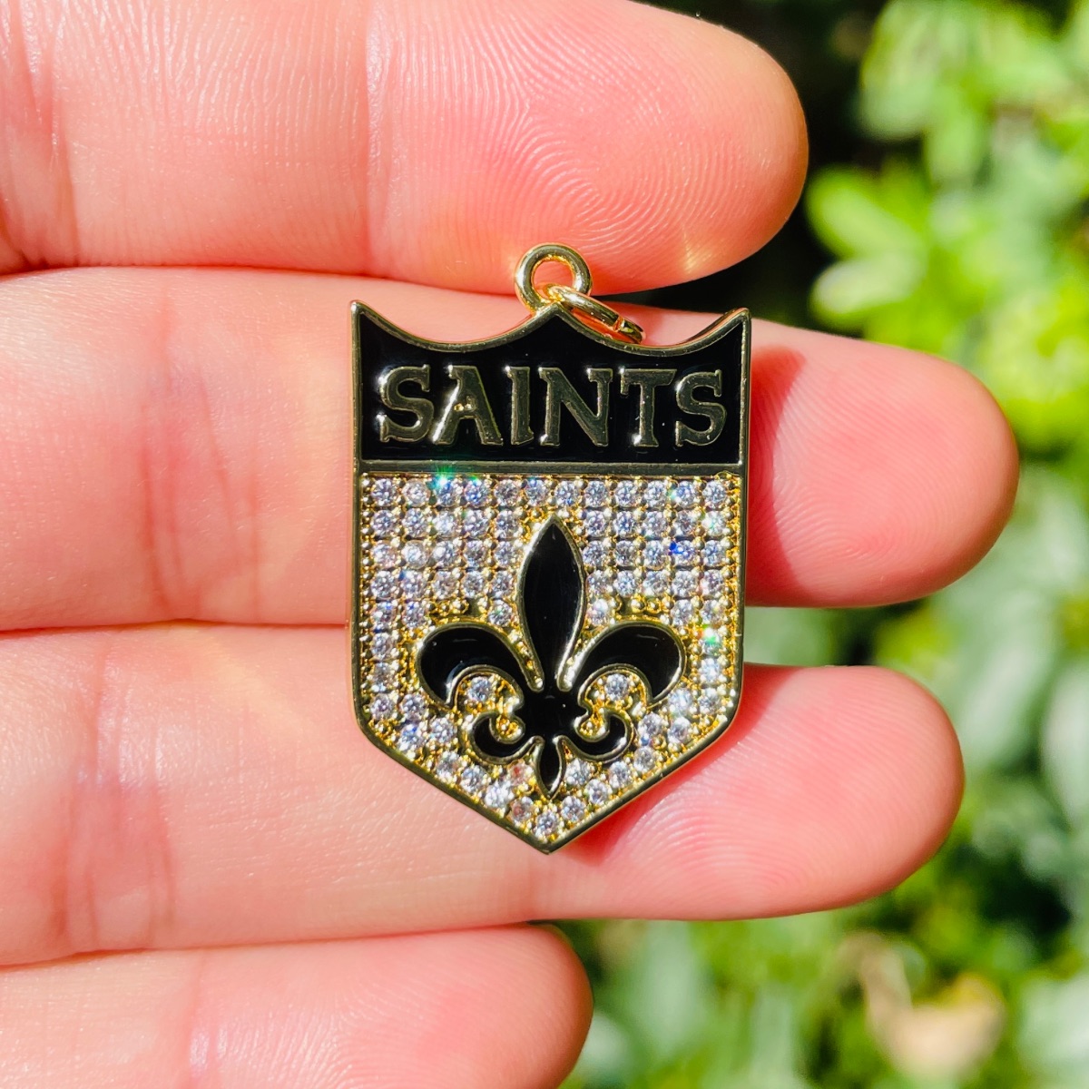 女性用チェーンペンダント,5個,マイクロ舗装,ガラス,サッカ - Jewelry Making New Orleans のレビューと価格
