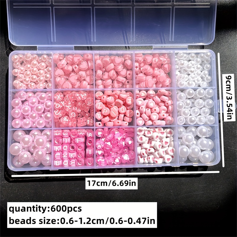 10個入りピンクアルファベットボックス、アクリルビーズ、手作 - Jewelry Making Online のレビューと価格