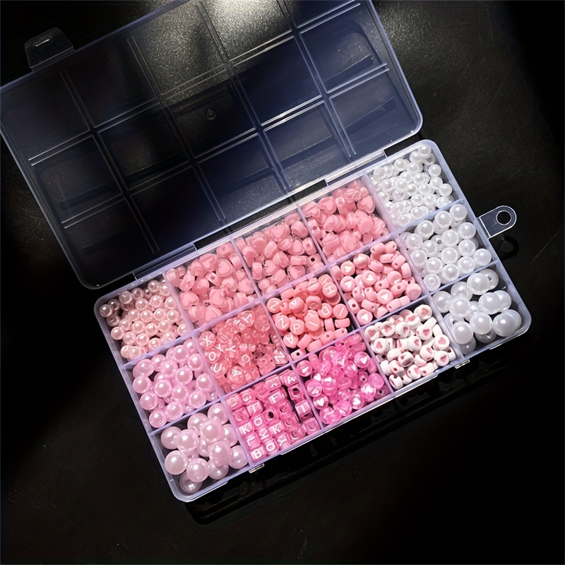 10個入りピンクアルファベットボックス、アクリルビーズ、手作 - Jewelry Making Online のレビューと価格