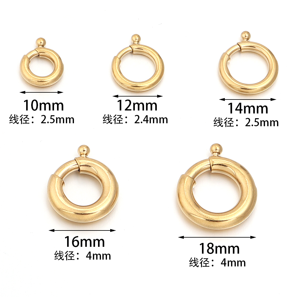 2個 ステンレス製 スプリングクラスプ 丸型リング留め金 フ - Jewelry Making Rings のレビューと価格