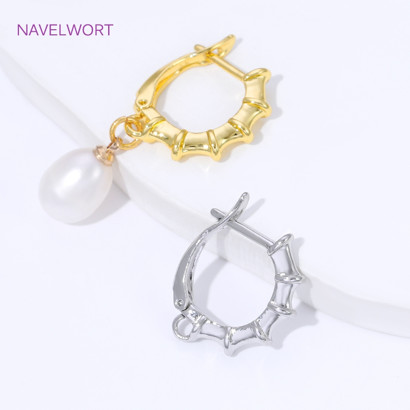 18K ゴールドメッキの滑らかなイヤリングフック、イヤリング - Jewelry Making Items のレビューと価格