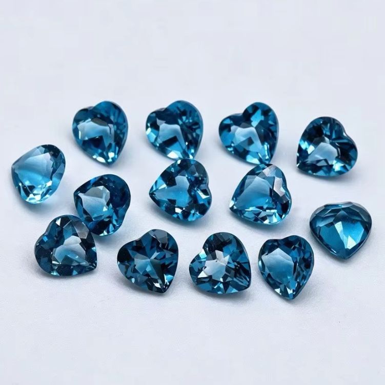ナチュラルハートカット ロンドンブルートパーズ ルースストー - Jewelry Making London のレビューと価格