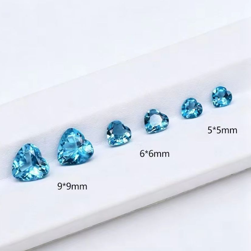 ナチュラルハートカット ロンドンブルートパーズ ルースストー - Jewelry Making London のレビューと価格