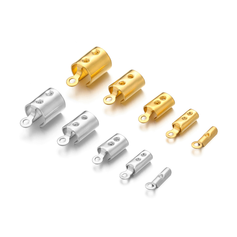 50 個のステンレス鋼高品質圧着エンドビーズキャップレザーコ - Jewelry Making Class のレビューと価格