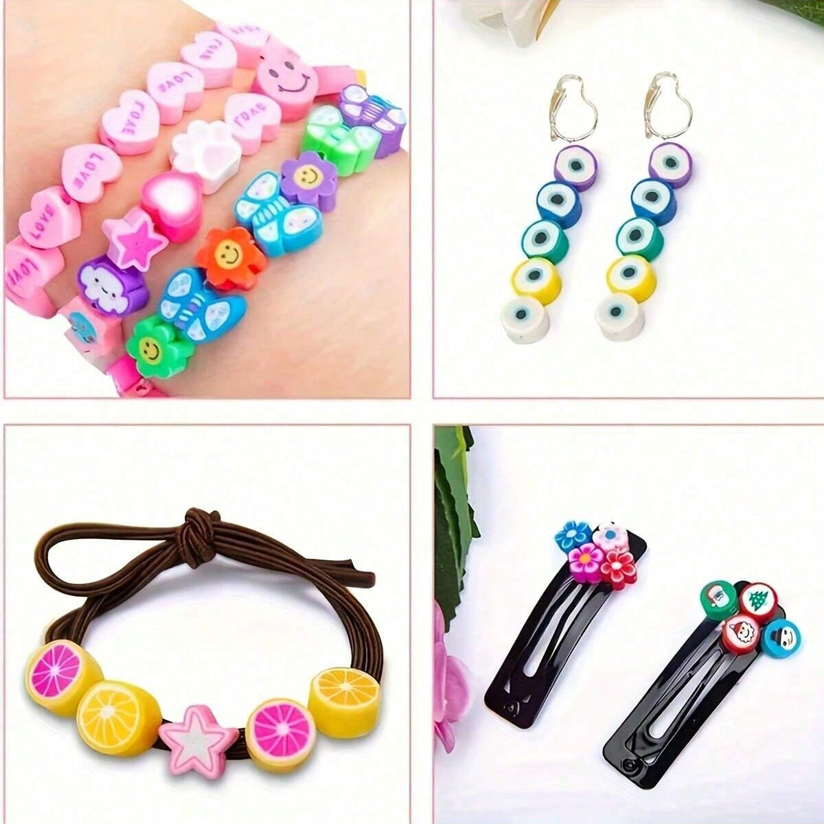 1450/1200/250個入りポリマークレイビーズセット、 - Jewelry Making Wire のレビューと価格