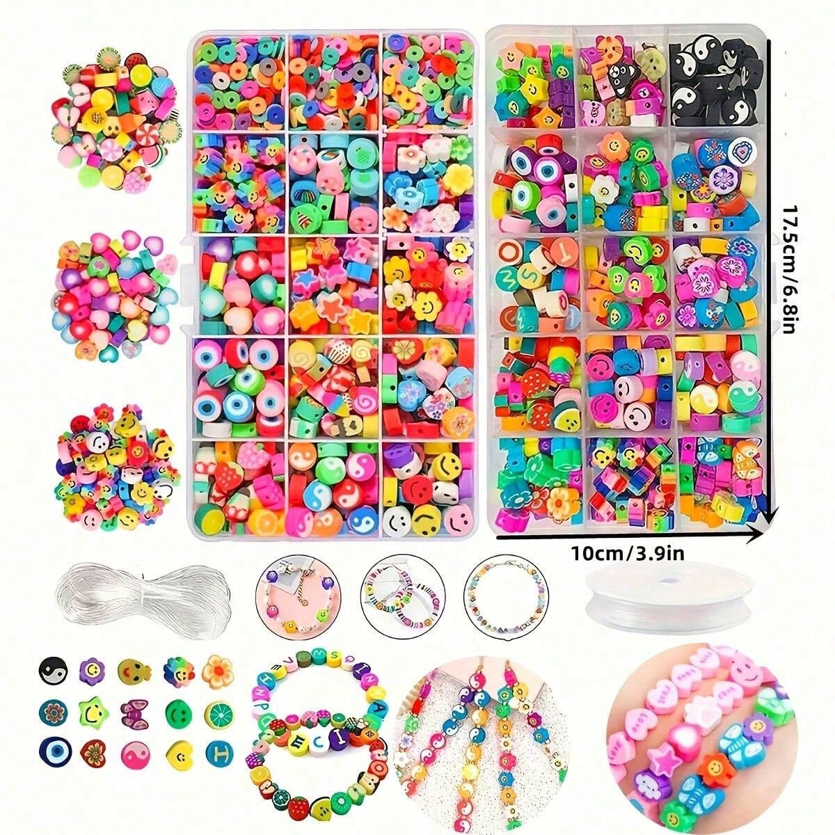 1450/1200/250個入りポリマークレイビーズセット、 - Jewelry Making Wire のレビューと価格
