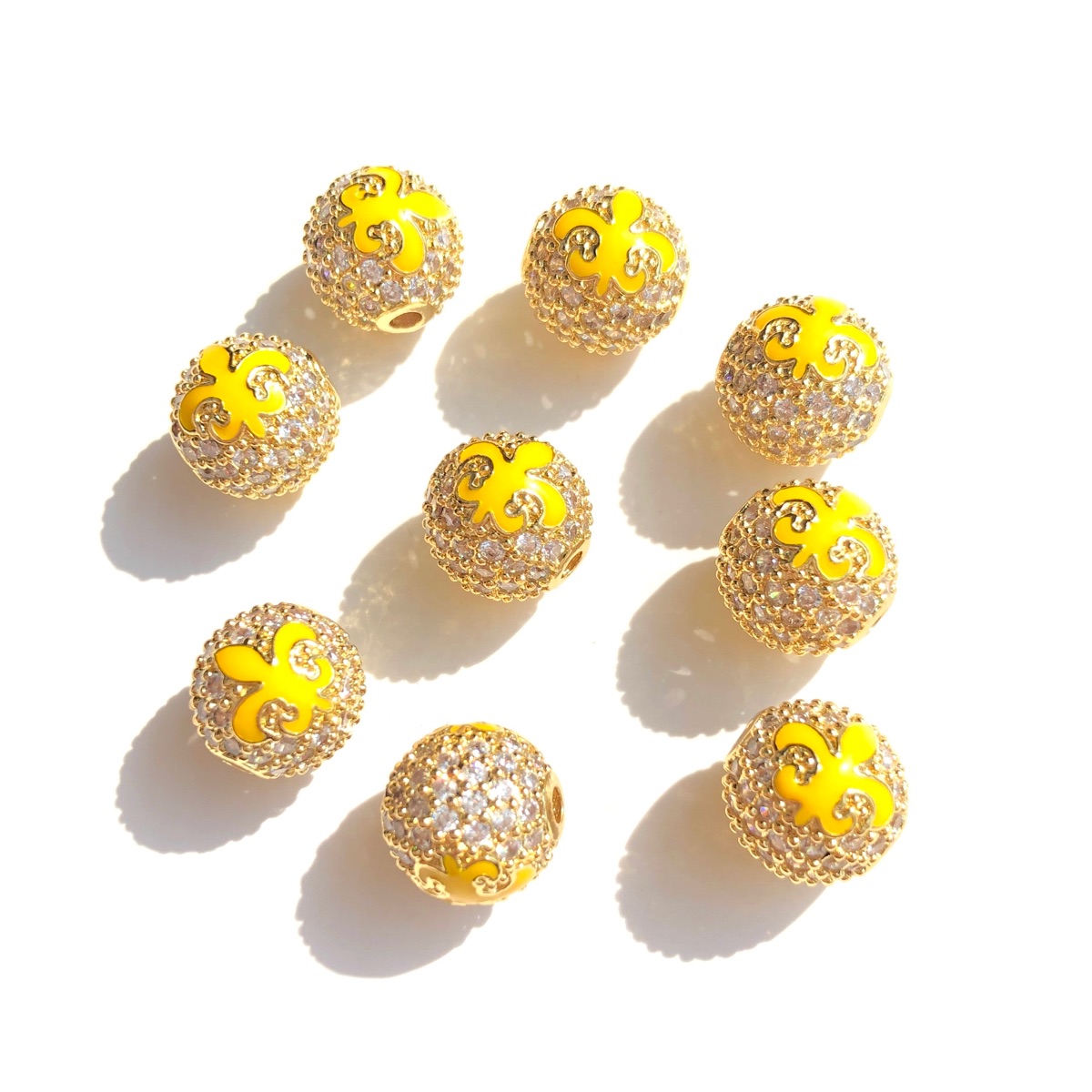 9個入り グリーン イエロー パープル ニューオーリンズ マ - Jewelry Making New Orleans のレビューと価格