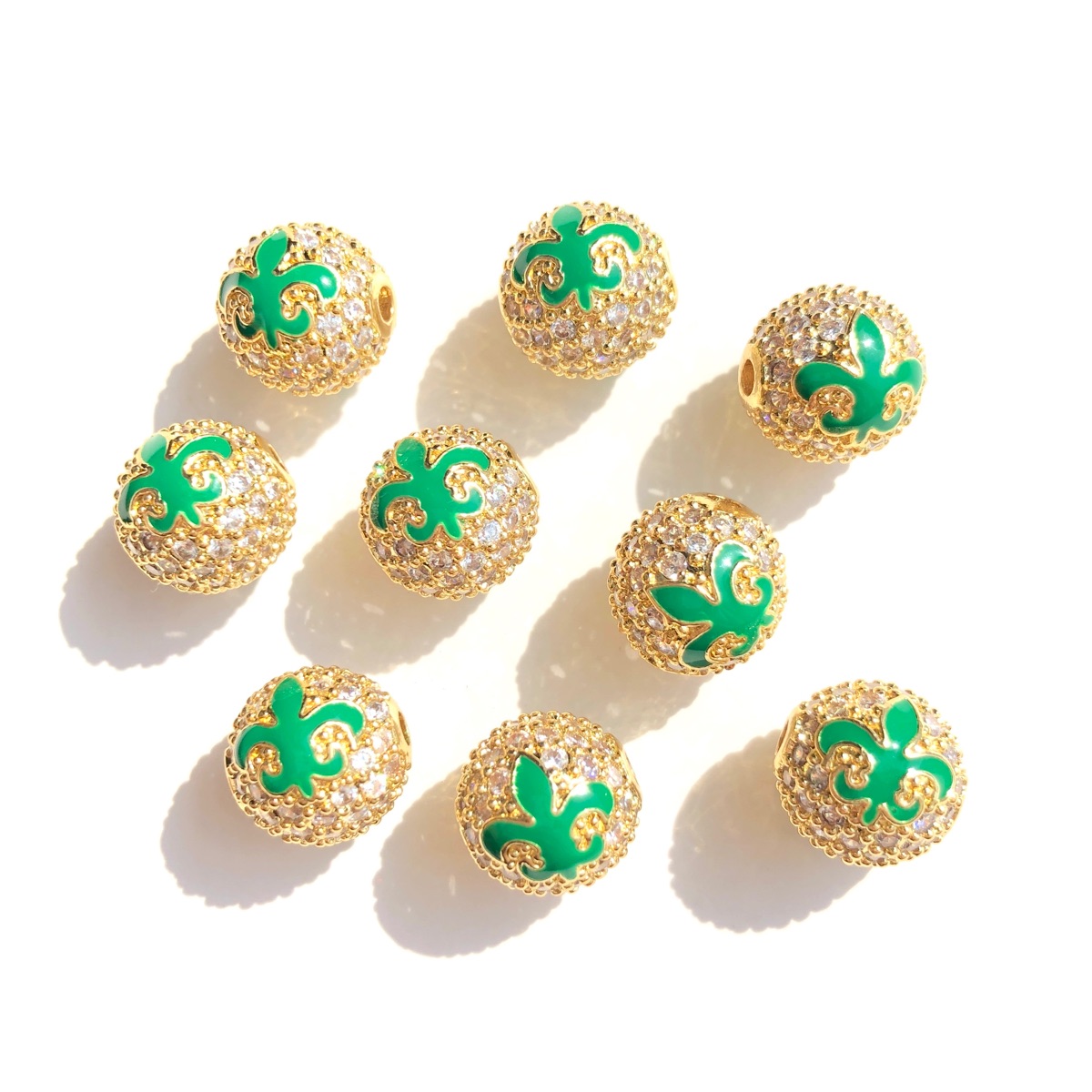 9個入り グリーン イエロー パープル ニューオーリンズ マ - Jewelry Making New Orleans のレビューと価格