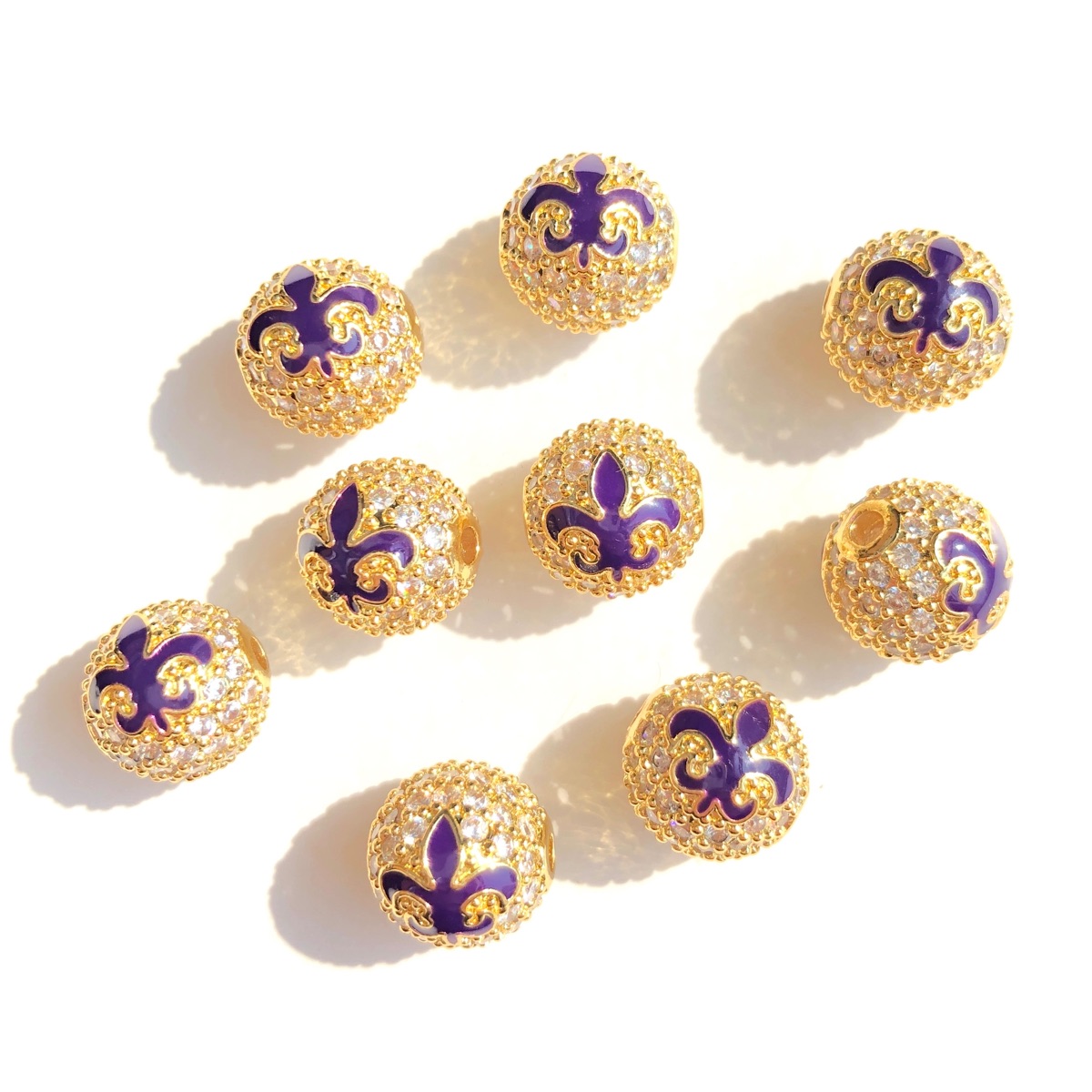 9個入り グリーン イエロー パープル ニューオーリンズ マ - Jewelry Making New Orleans のレビューと価格
