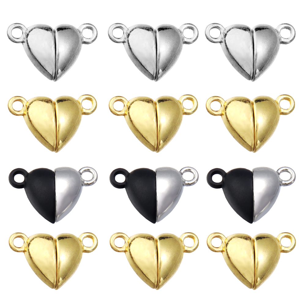 5 ピース/ロット合金ラブハート型磁気クラスプネックレスブレ - Jewelry Making Class のレビューと価格