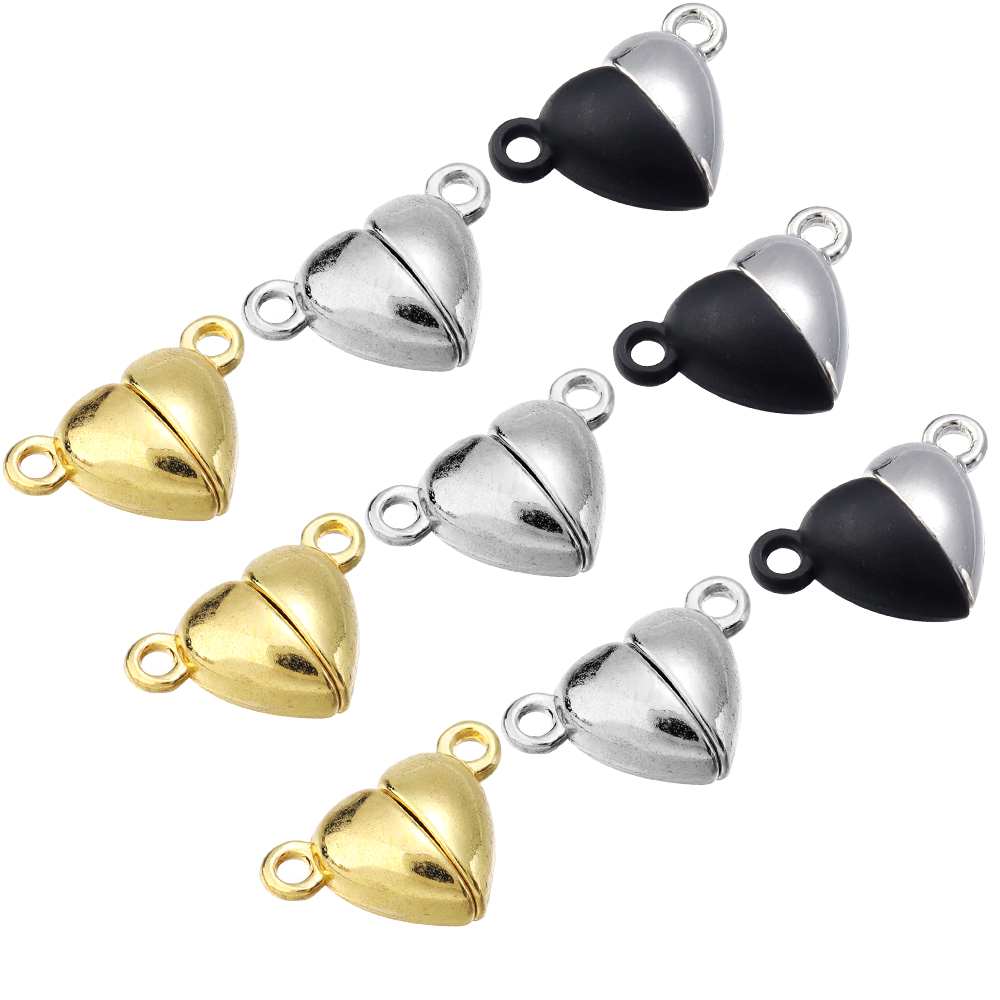 5 ピース/ロット合金ラブハート型磁気クラスプネックレスブレ - Jewelry Making Class のレビューと価格