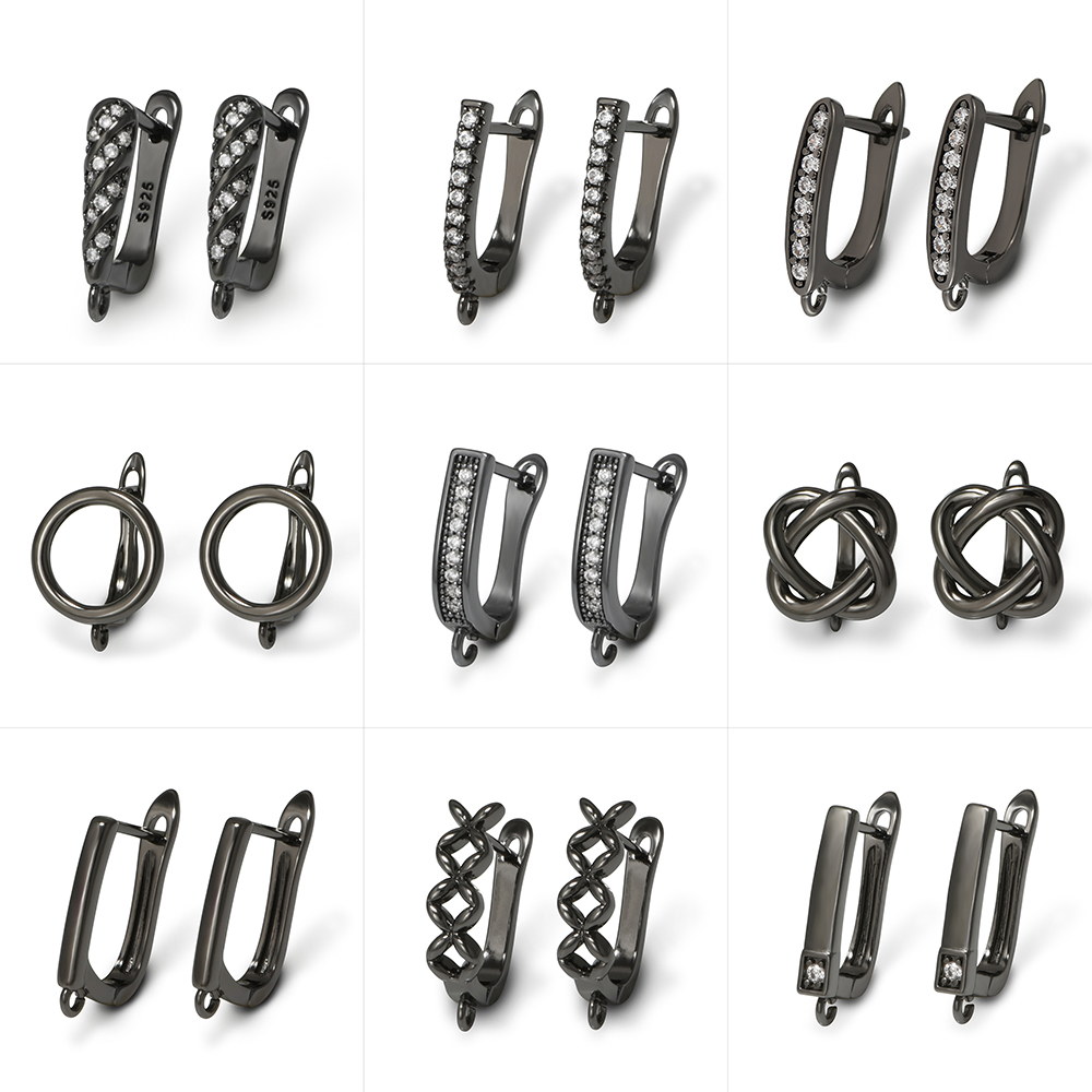 YANASI 1 ペアガンブラック真鍮イヤリングフック DI - Jewelry Making Class のレビューと価格