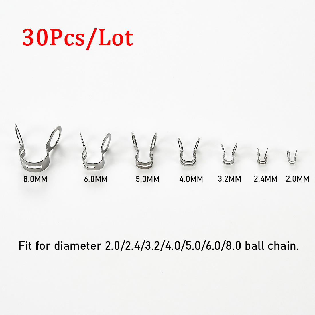 30 個のステンレス鋼ボールチェーンコネクタクラスプ 2.0 - Jewelry Making Class のレビューと価格