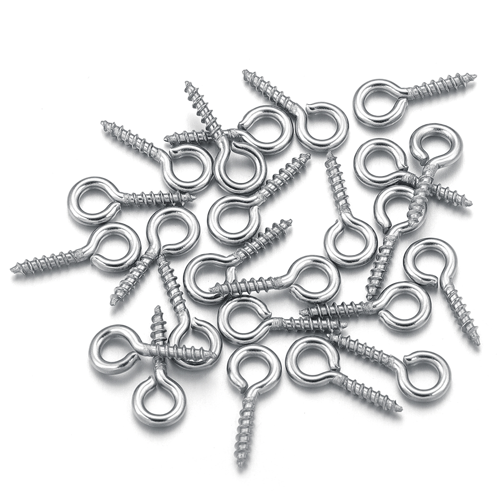 100 ピース/ロットステンレス鋼ミニスクリューアイピンペン - Jewelry Making Wire のレビューと価格