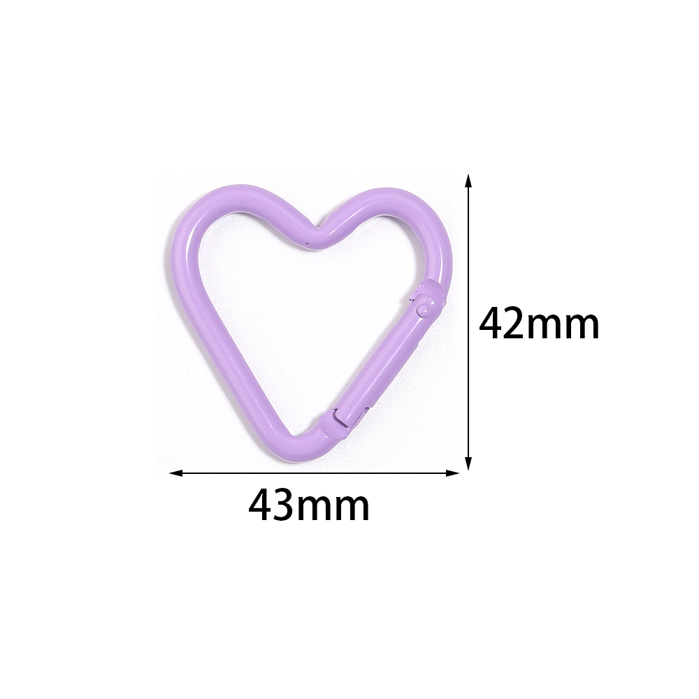5 個のカラフルなハート型アルミ合金カラビナリングキーホルダ - Jewelry Making Rings のレビューと価格