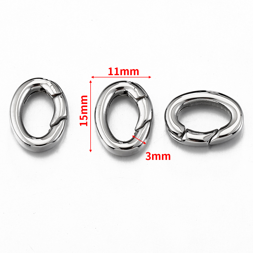 ステンレススチールクラスプ,楕円形,キーリング,ジュエリー作 - Jewelry Making Rings のレビューと価格