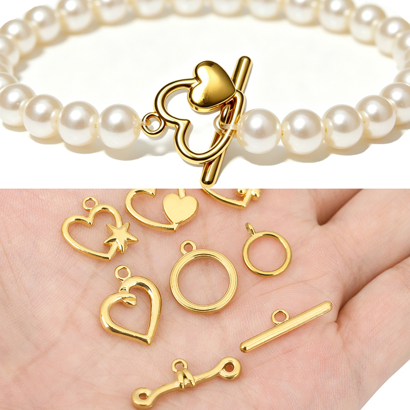 5セットPVD加工ステンレス鋼OTクラスプトグルブレスレット - Jewelry Making Class のレビューと価格