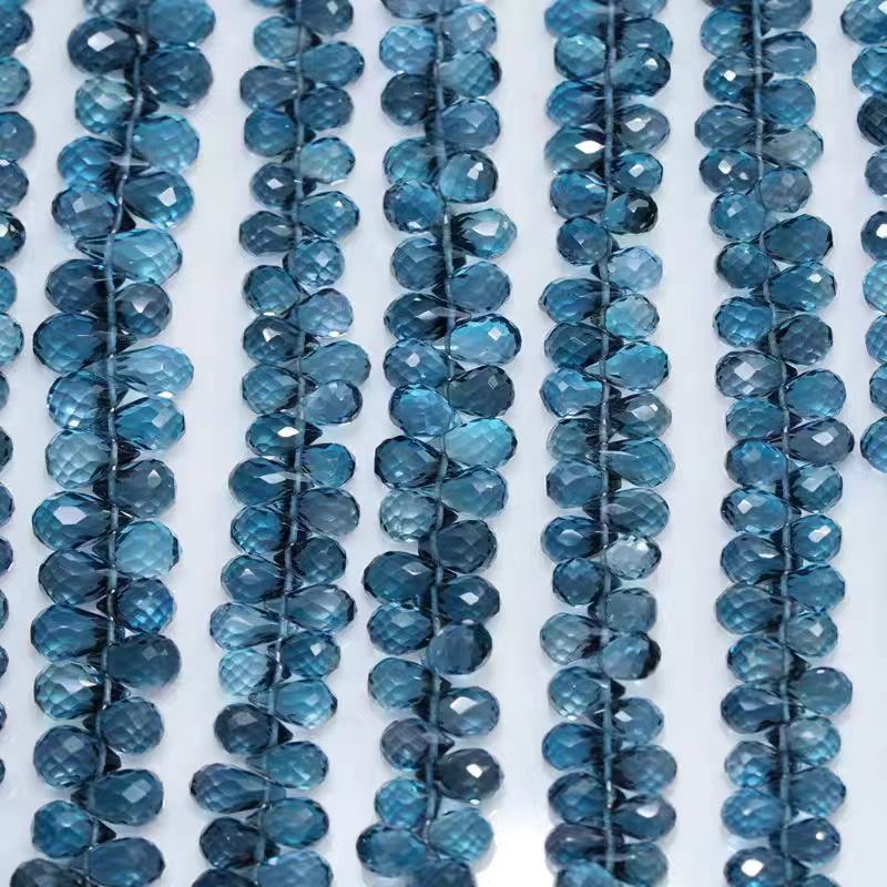 6A ロンドンブルートパーズ ドロップファセットカット 5- - Jewelry Making London のレビューと価格