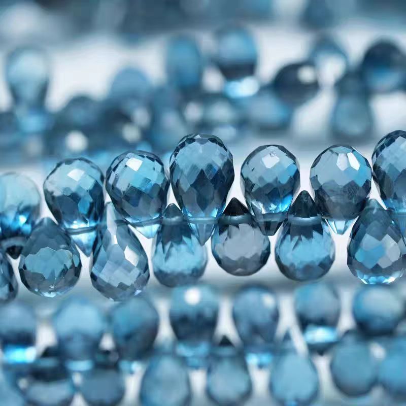 6A ロンドンブルートパーズ ドロップファセットカット 5- - Jewelry Making London のレビューと価格