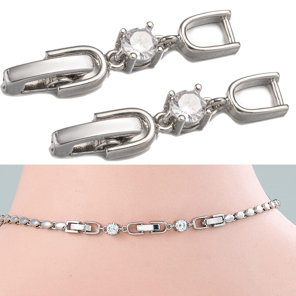 5 個ホワイトゴールドメッキクリスタルラインストーンフォール - Jewelry Making Kits のレビューと価格