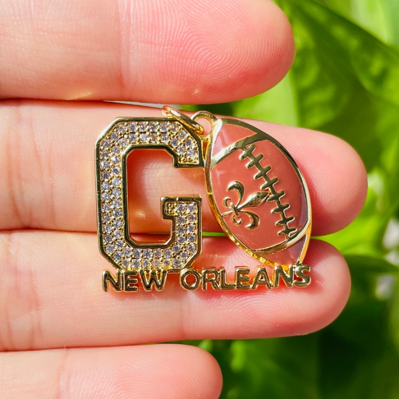 5マイクロパヴェ行くニューオーリンズワードチャームフルール  - Jewelry Making New Orleans のレビューと価格