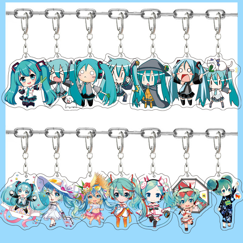 初音ミクアニメアクリルかわいいフィギュアバッグチャームキーリ - Jewelry Making Rings のレビューと価格