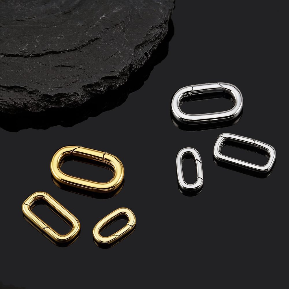 2個入り 18K金メッキ オーバルカラビナネックレスクラスプ - Jewelry Making Rings のレビューと価格