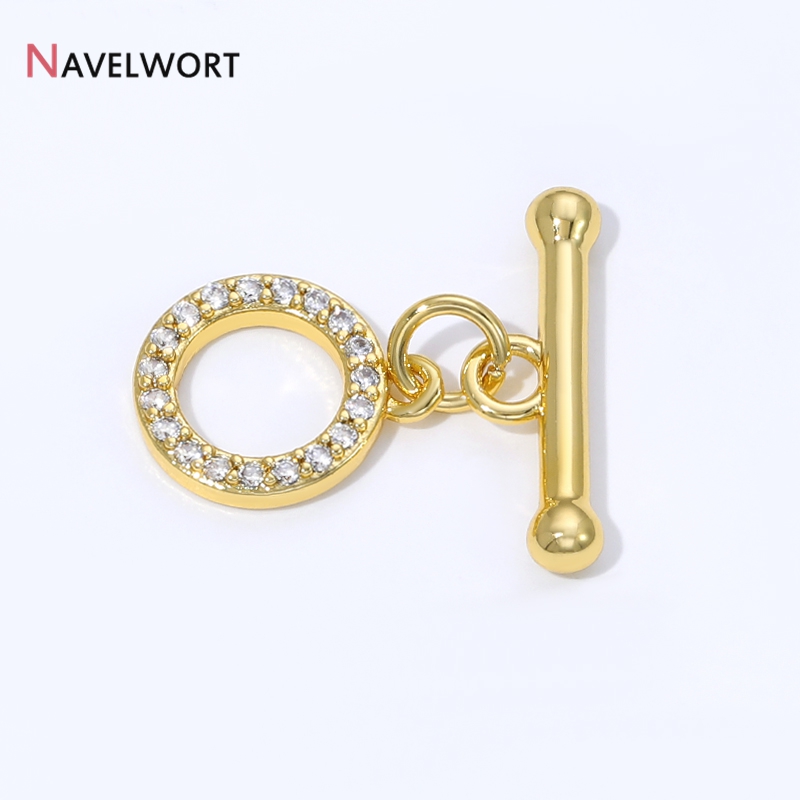 18K金メッキ真鍮製ジルコン象嵌OTクラスプコネクター、トグ - Jewelry Making Items のレビューと価格