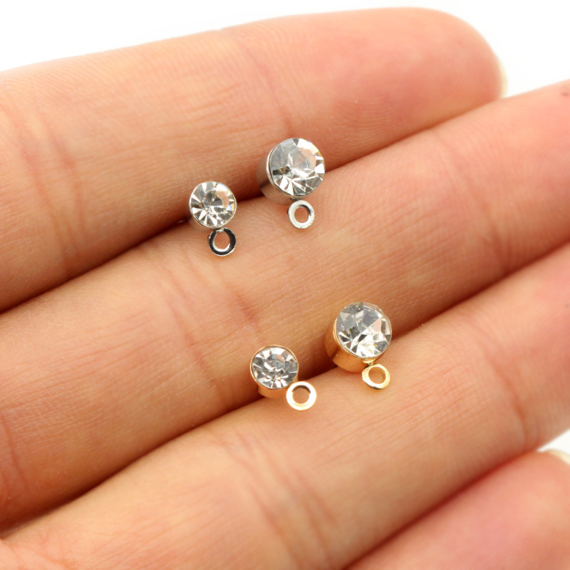 50 個のスタッドピアスピンジルコン 4/5/6 ミリメート - Jewelry Making Kits のレビューと価格