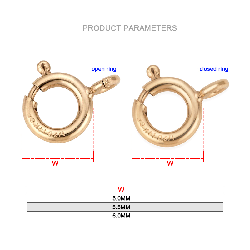14K金張りスプリングリングクラスプフック、ブレスレットネッ - Jewelry Making Rings のレビューと価格