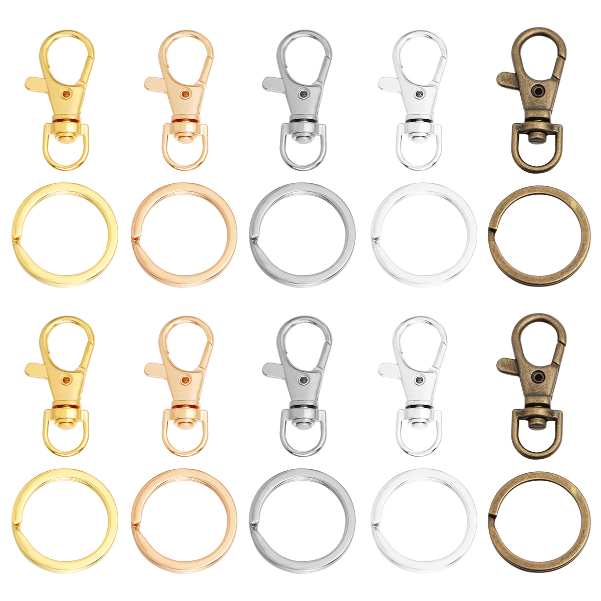 10セット合金製スイベルロブスタークラスプフック、スプリット - Jewelry Making Rings のレビューと価格
