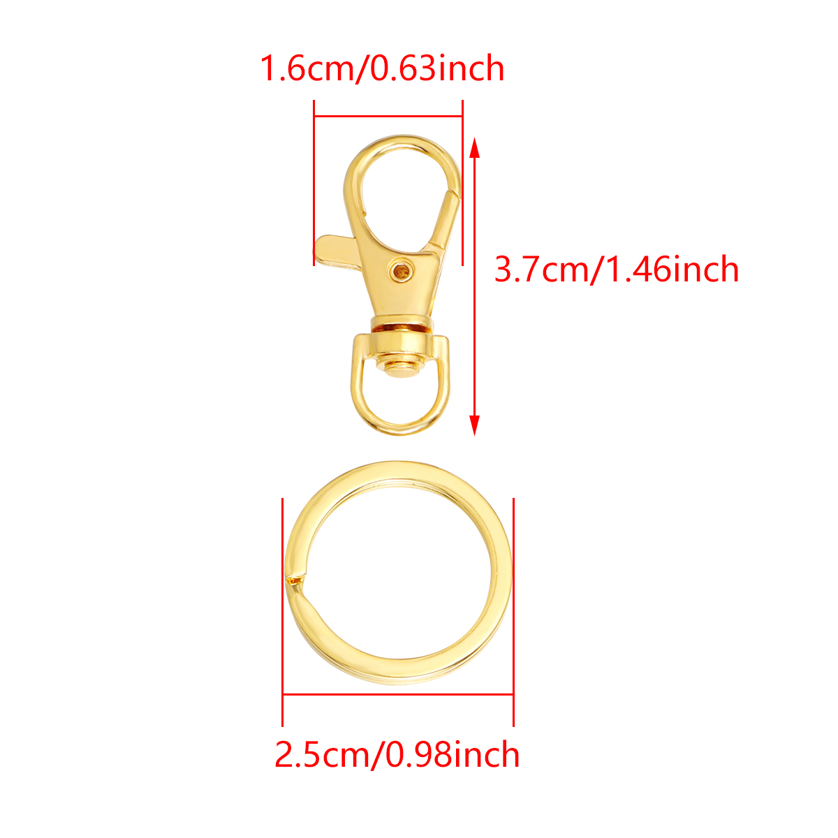10セット合金製スイベルロブスタークラスプフック、スプリット - Jewelry Making Rings のレビューと価格